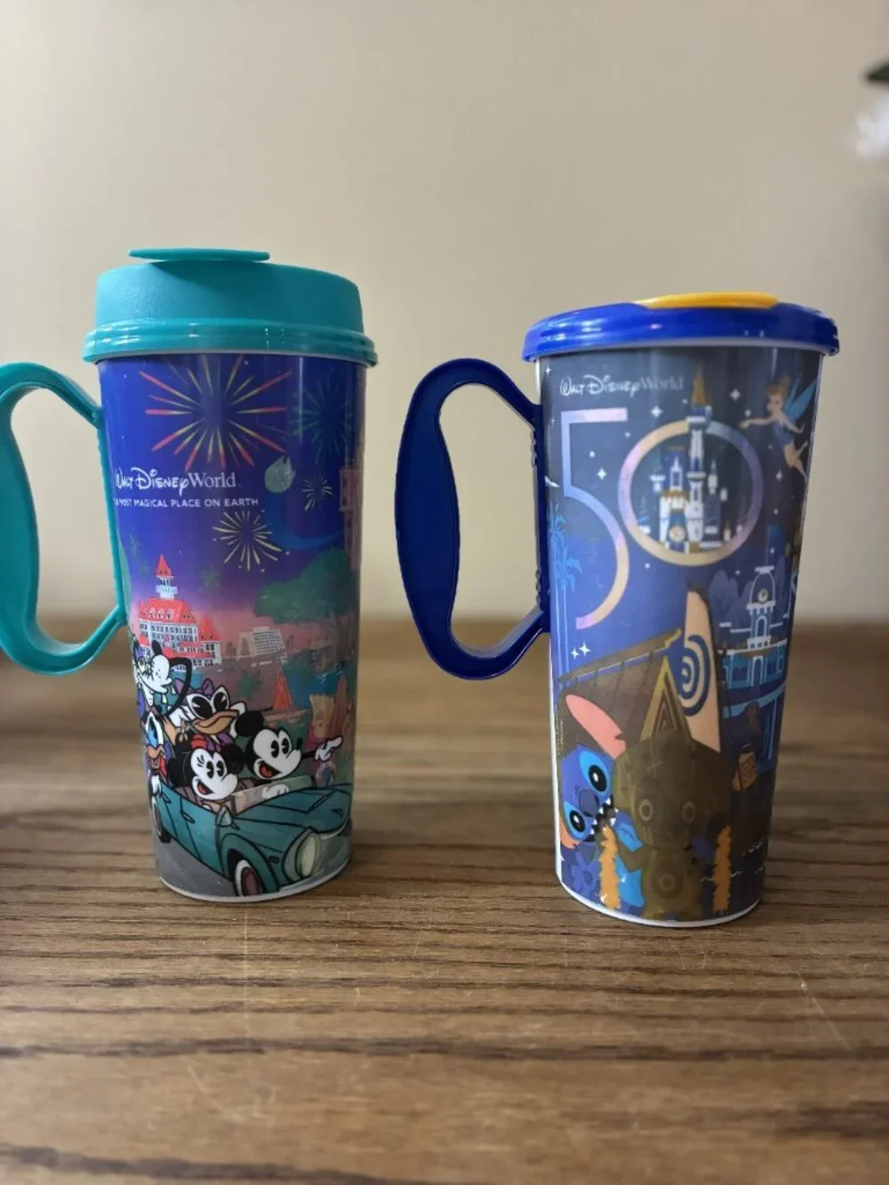 Walt Disney World Resort Reusable Refillable 16oz Mug; Lot of 4; Assorted